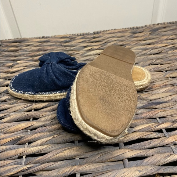 EUC Vintage Havana Candace sz 7.5 women's blue denim mule espadrilles flats mule - Picture 3 of 6